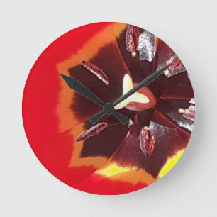 Reloj Redondo Mediano Tulip Rojo Scarlet 