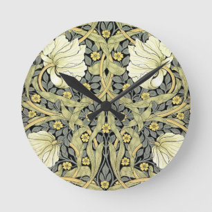 Reloj Redondo Mediano Tulipanes Pimpernel Arte Botánico de William Morri
