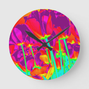 Reloj Redondo Mediano Tulipanos