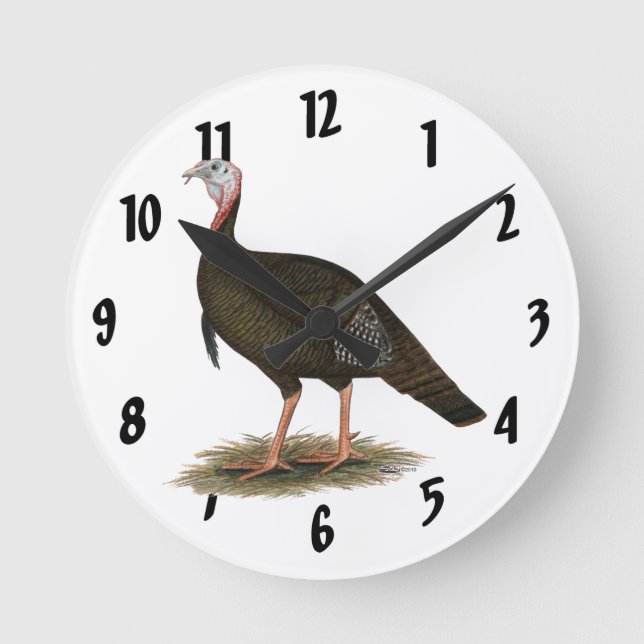 Reloj Redondo Mediano Turkey:  Eastern Wild Tom (Anverso)