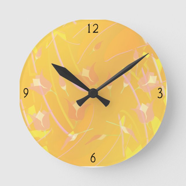 Reloj Redondo Mediano Turkish Poppy Round Clock (Anverso)