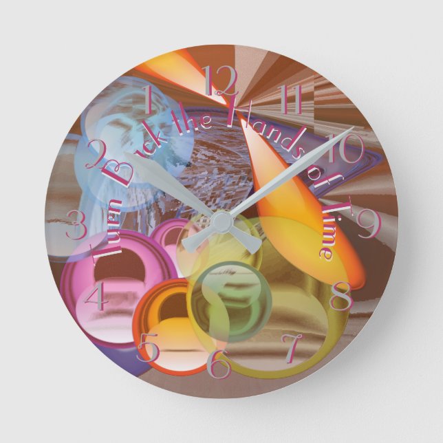Reloj Redondo Mediano Turn Back Hands of Time Something Else Backward (Anverso)