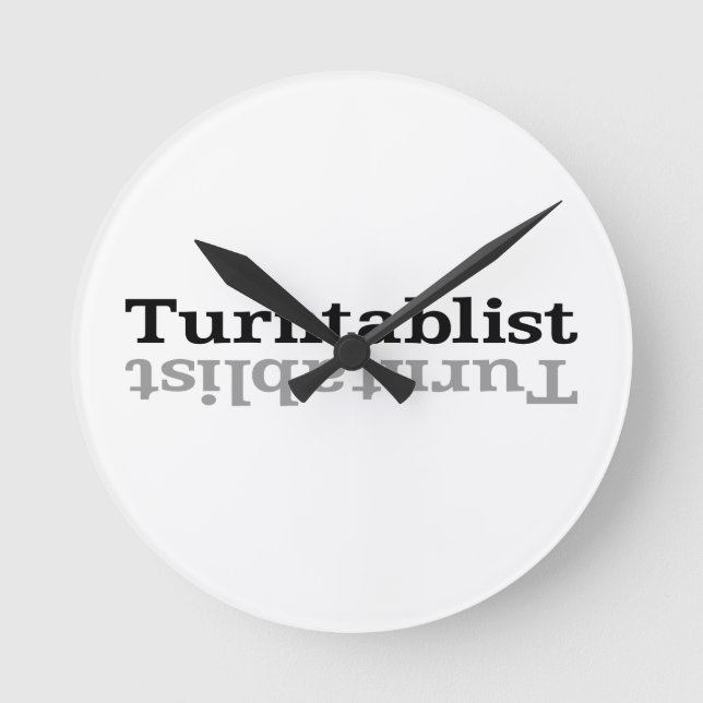 Reloj Redondo Mediano Turntablist ʇ sılqɐ ʇ uɹ n・ (Anverso)