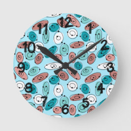 Reloj Redondo Mediano Turquesa Ovalada Atómica
