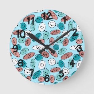 Reloj Redondo Mediano Turquesa Ovalada Atómica