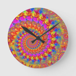 Reloj Redondo Mediano Turquesa y amarillo del rosa del modelo del