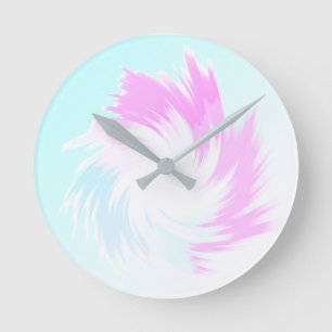 Reloj Redondo Mediano Turquesa y Magenta Pastel Fresco Chic