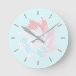 Reloj Redondo Mediano Turquoise and Salmon Pastel Spinning Shape