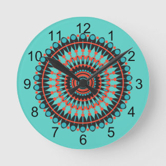 Reloj Redondo Mediano Turquoise Southwestern BOHO Mandala