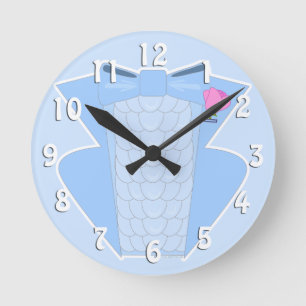 Reloj Redondo Mediano Tuxedo Rufled en Polvo