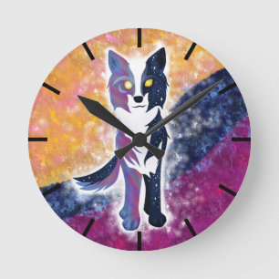 Reloj Redondo Mediano Twilight Sky Wolf