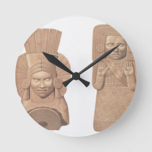 Reloj Redondo Mediano Two terracotta figures of women from Palenque, pla
