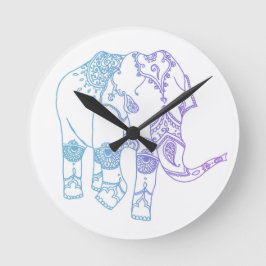 Reloj Redondo Mediano Two-Tone Embellished Elephant Clock