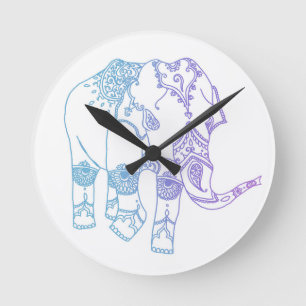 Reloj Redondo Mediano Two-Tone Embellished Elephant Clock