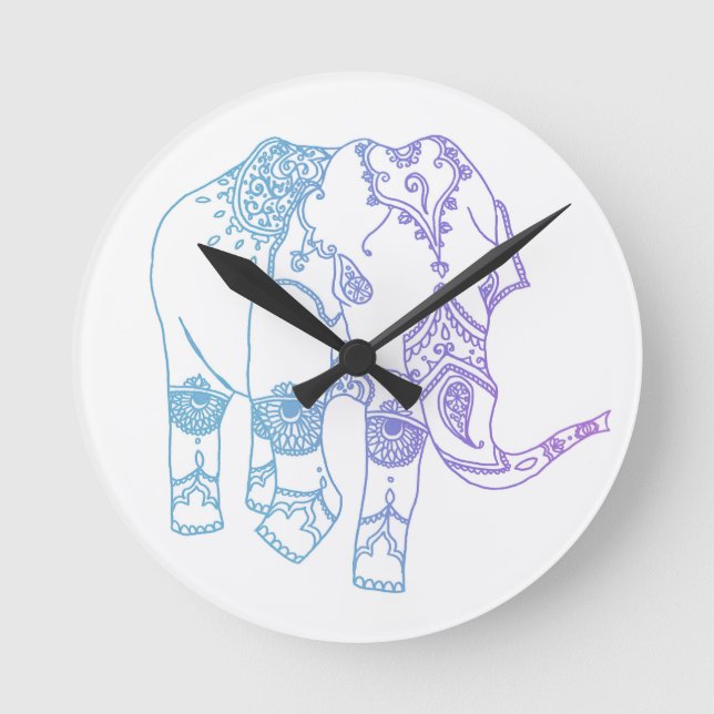Reloj Redondo Mediano Two-Tone Embellished Elephant Clock (Anverso)