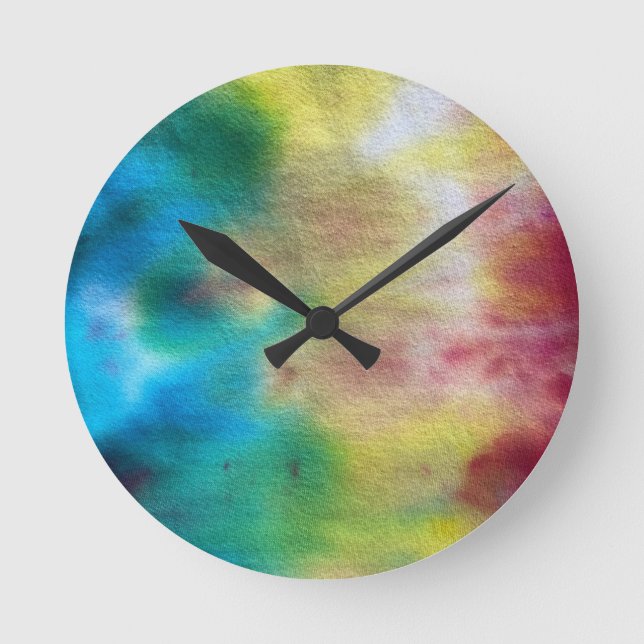 Reloj Redondo Mediano Tye Dye  (Anverso)