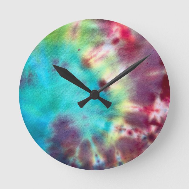 Reloj Redondo Mediano Tye Dye #1 (Anverso)