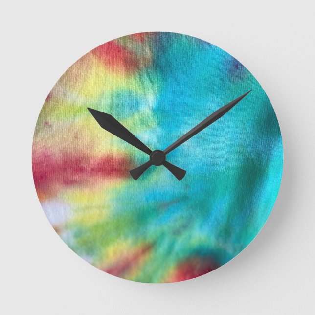 Reloj Redondo Mediano Tye Dye #3 (Anverso)