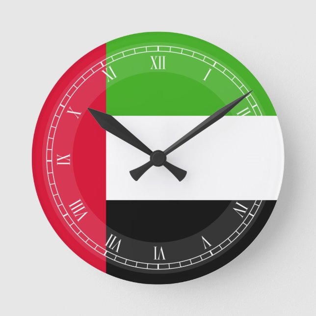 Reloj Redondo Mediano UAE United Arab Emirates Flag (Anverso)