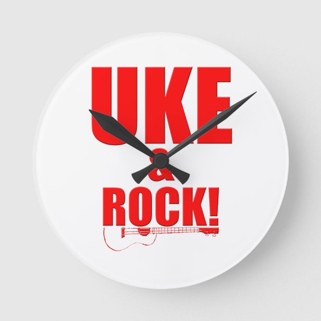 Reloj Redondo Mediano Uke & Rock (Anverso)