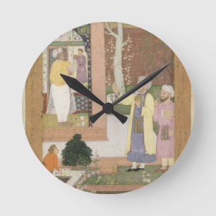 Reloj Redondo Mediano Un artista que adorna el interior de un pavi del