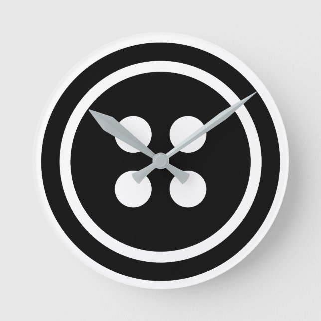 Reloj Redondo Mediano Un botón negro (Anverso)