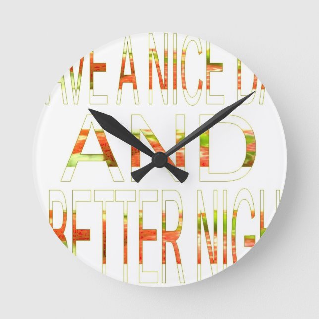 Reloj Redondo Mediano Un buen día y un mejor arte nocturno (Anverso)