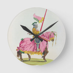 Reloj Redondo Mediano Un caballero armó para el enlace, 1512, grabado