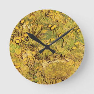 Reloj Redondo Mediano Un campo de flores amarillas por Vincent van Gogh