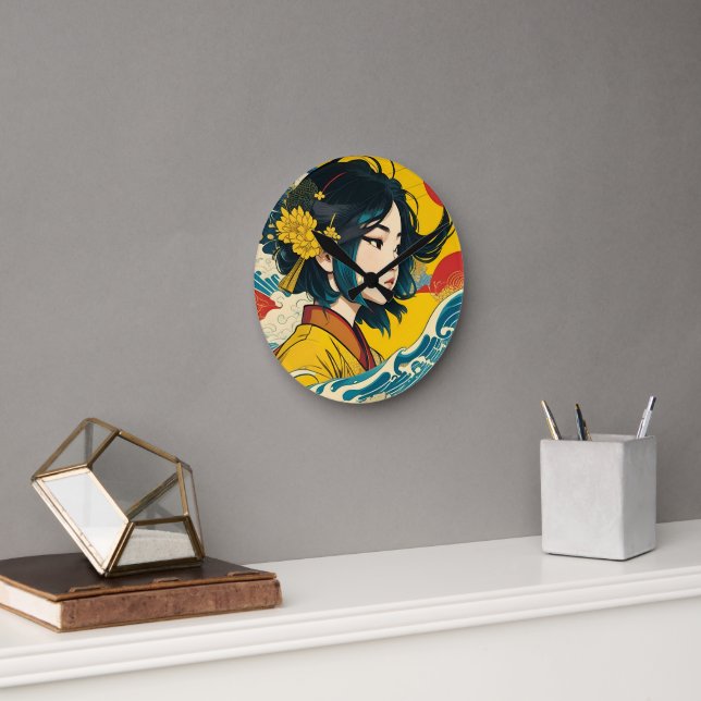 Reloj Redondo Mediano Un Chica vietnamita en pleno auge (Oficina)