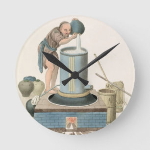 Reloj Redondo Mediano Un destilador, platea 24 "del traje de China",