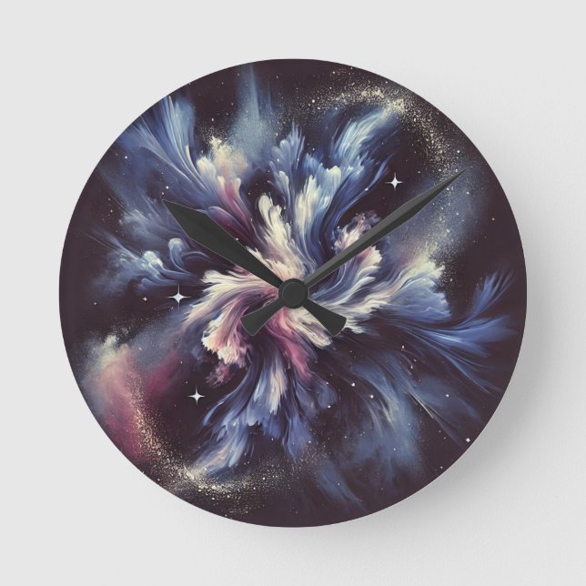 Reloj Redondo Mediano Un diseño de galaxia abstracto que capta el mister (Anverso)