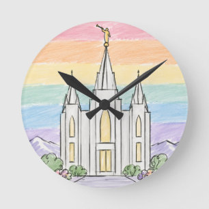 Reloj Redondo Mediano Un lugar celestial de paz Hermoso templo SUD
