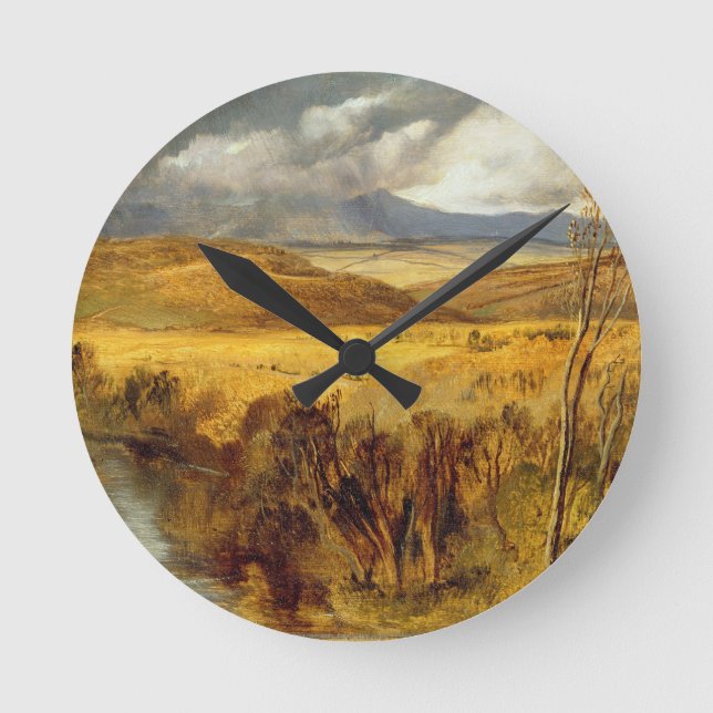 Reloj Redondo Mediano Un paisaje de la montaña, c.1825-35 (aceite a (Anverso)