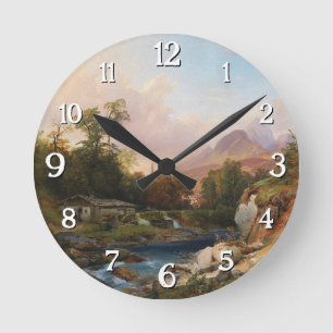 Reloj Redondo Mediano Un paisaje montañoso con una sonrisa