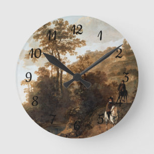 Reloj Redondo Mediano Un paseo nocturno cerca de un río Aelbert Cuyp