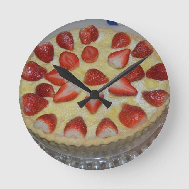 Reloj Redondo Mediano Un pastel de fresa (Anverso)