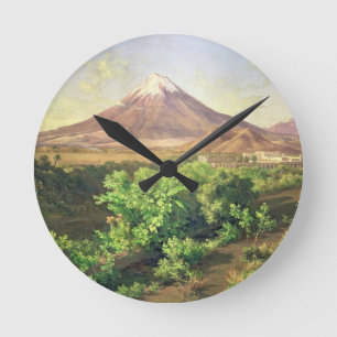 Reloj Redondo Mediano Un pequeño volcán en el campo mexicano, 1887