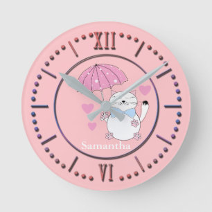 Reloj Redondo Mediano Un personalizado con paraguas