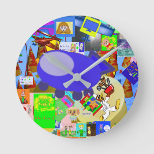 Reloj Redondo Mediano Un Personalizado de la nave espacial con merry