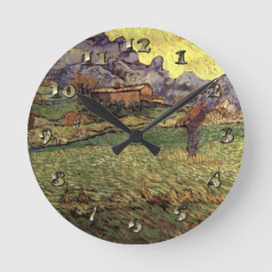 Reloj Redondo Mediano Un prado en las montañas - Van Gogh