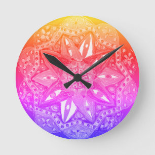 Reloj Redondo Mediano Un vibrante mandala