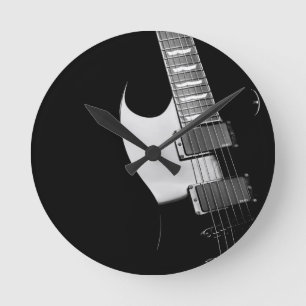 Reloj Redondo Mediano Una guitarra negra