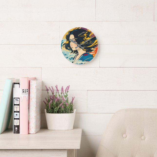 Reloj Redondo Mediano Una joven vietnamita (Sala de lectura)