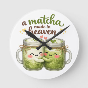 Reloj Redondo Mediano Una Matcha Hecha en el Cielo Divertido Juego de Pa