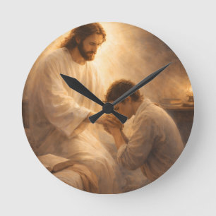 Reloj Redondo Mediano Una oración de rodillas con Jesús