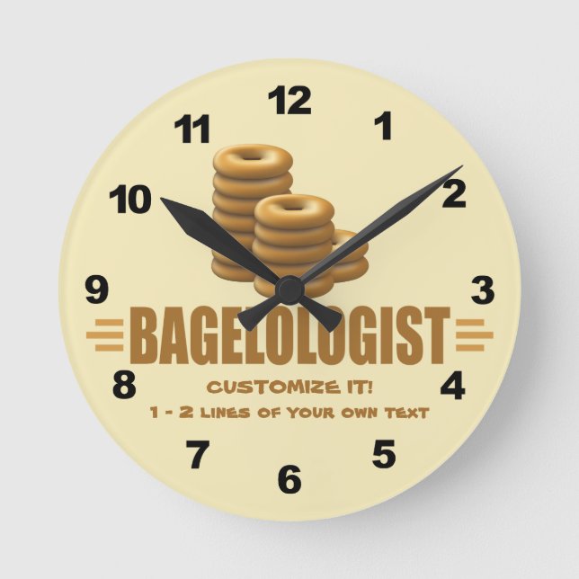 Reloj Redondo Mediano Una panadería divertida (Anverso)