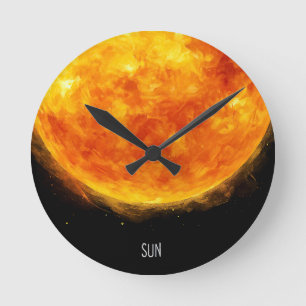 Reloj Redondo Mediano Una pintura del sol en un espacio
