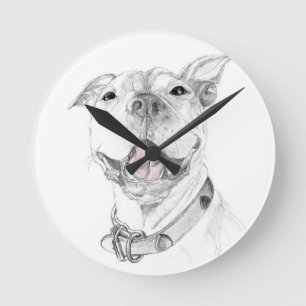 Reloj Redondo Mediano Una sonrisa de Pit Bull