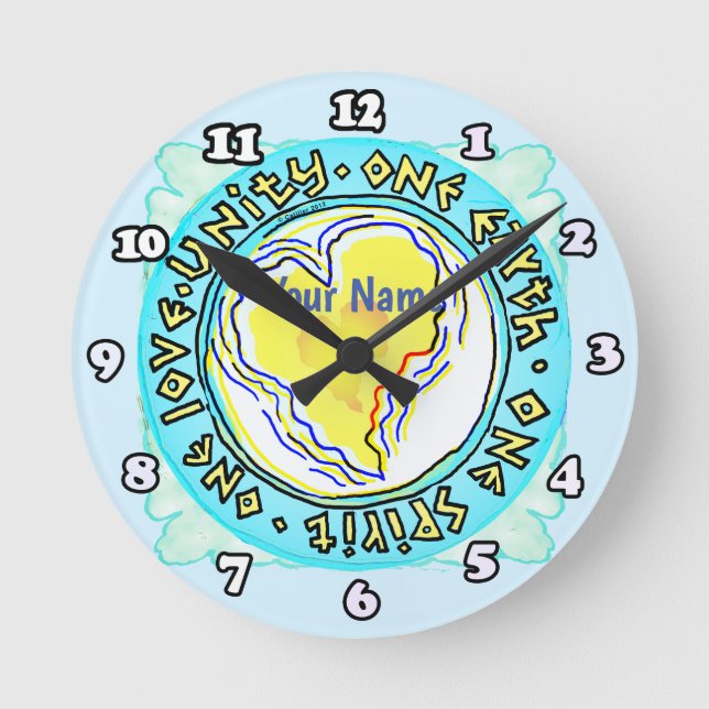 Reloj Redondo Mediano Una Tierra (Anverso)